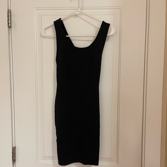 Urban Outfitters Black Bodycon Mini Cross Back Dress - Picture 4 of 5
